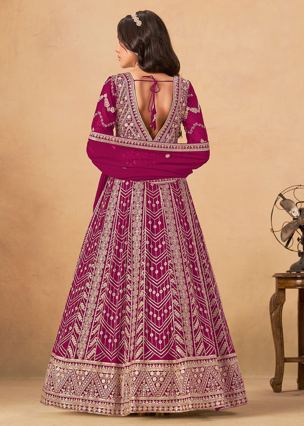 Buy Now Georgette Rani Pink Embroidered Wedding Wear Anarkali Suit Online in USA, UK, Sweden, Denmark, Greece, Germany, Canada, UAE & Worldwide at Empress.