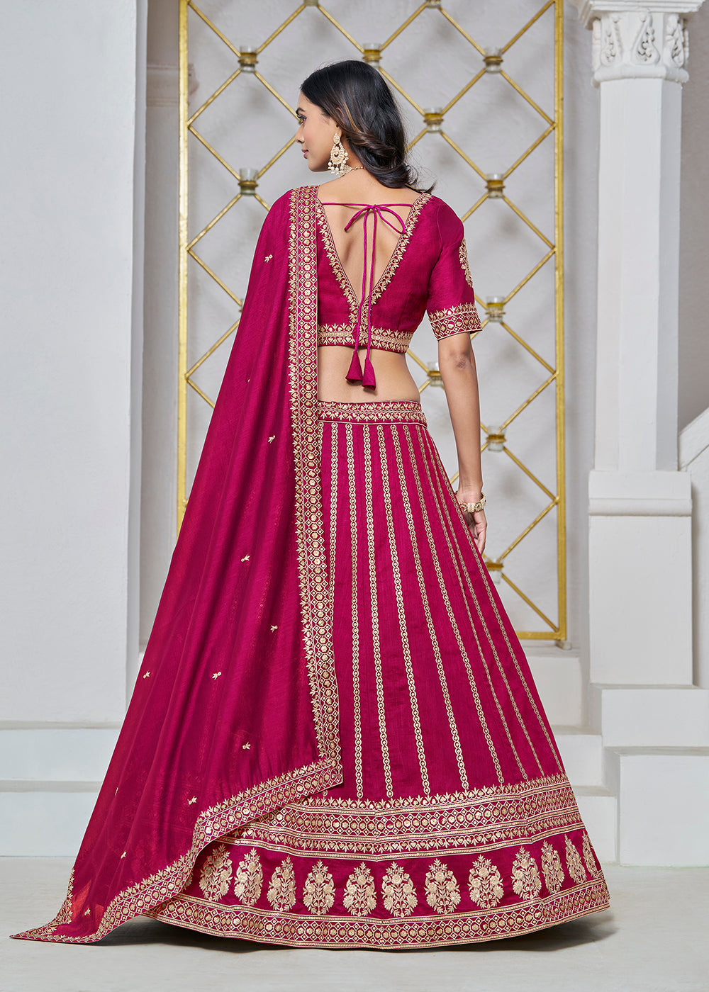 Buy Now Art Silk Pink Embroidered Festive Lehenga Choli Online in USA, UK, Canada, UAE & Worldwide at Empress Clothing. 