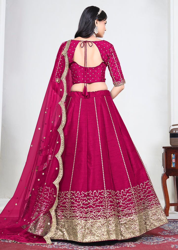 Buy Now Pink Art Silk Mirror Handwork Wedding Lehenga Choli Online in US, UK, Canada, France, Italy, Germany, Sweden, UAE, Switzerland &amp; Worldwide at Empress.
