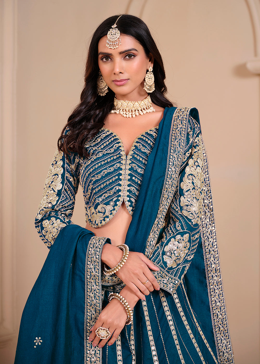 Buy Now Shimmer Art Silk Blue Party Wear Lehenga Choli Online in USA, UK, Canada, UAE & Worldwide at Empress Clothing.