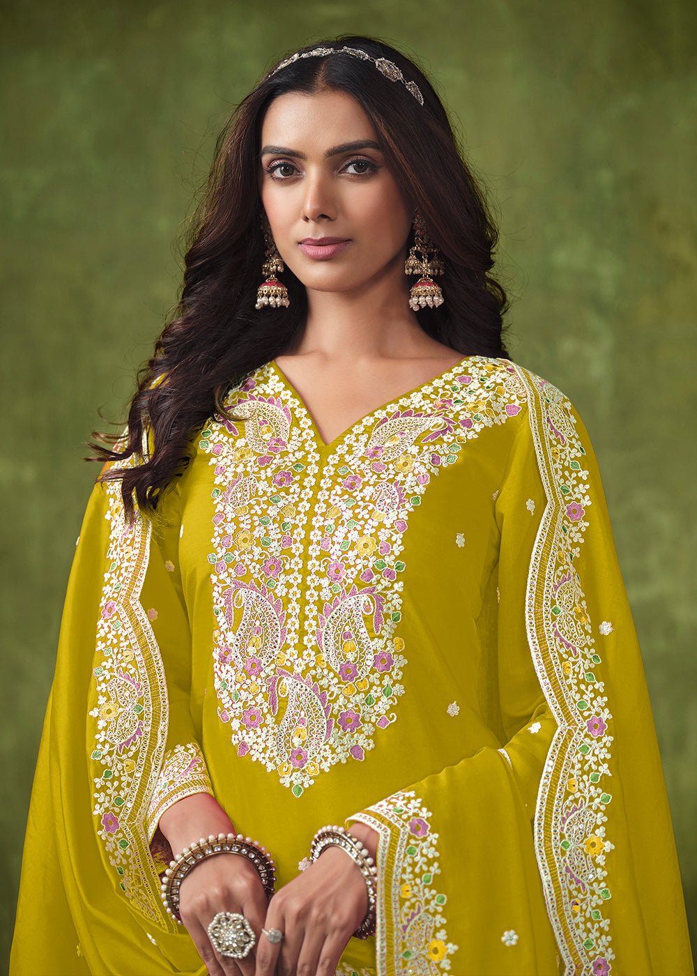 Buy Now Patiala Style Green Chanderi Silk Punjabi Salwar Suit Online in USA, UK, Canada, Germany, Australia & Worldwide at Empress Clothing. 