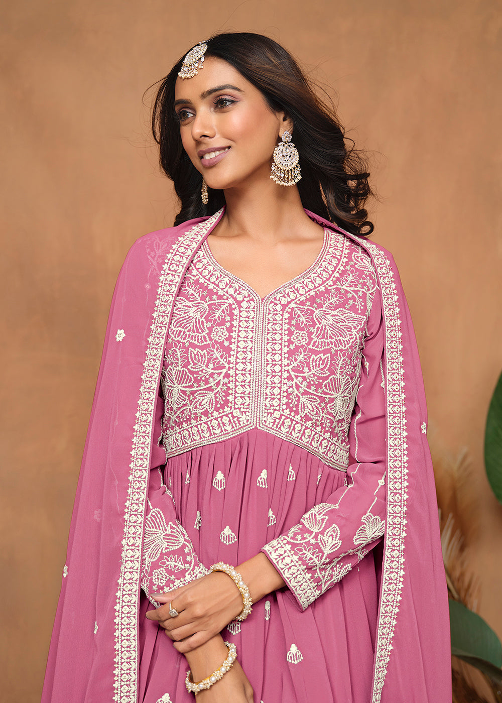 Shop Now Festive Style Flamingo Pink Embroidered Gharara Suit Online at Empress Clothing in USA, UK, Canada, Italy & Worldwide. 