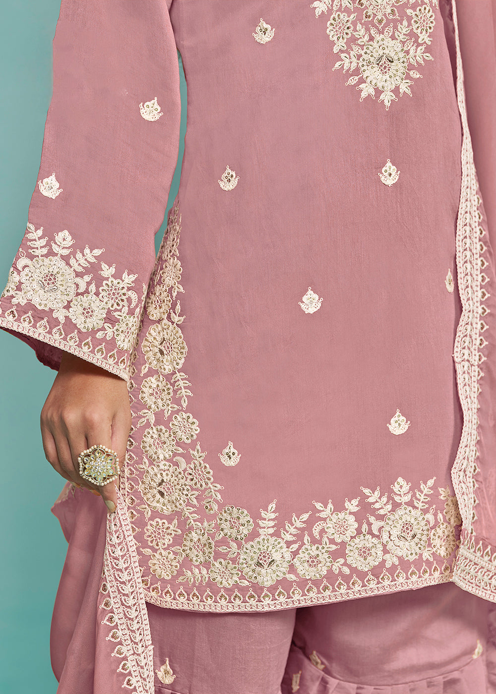 Shop Now Elegant Pink Designer Style Gharara Style Suit Online at Empress Clothing in USA, UK, Canada, Italy & Worldwide. 