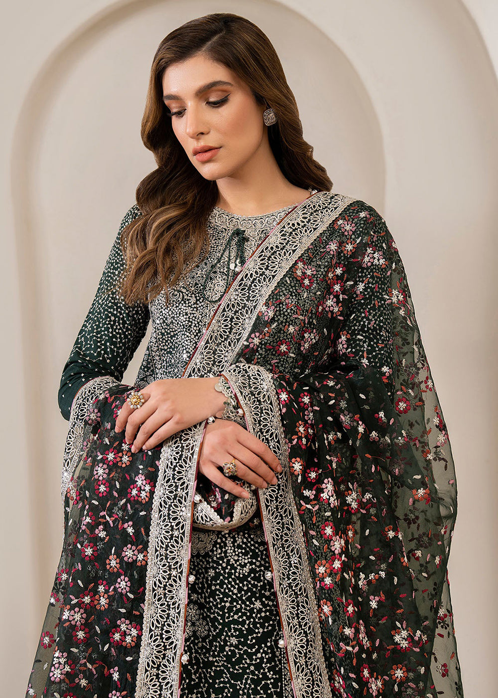 Buy Now Embroidered Raw Silk Wedding Formals '24 by Jazmin | UR-7014 Online at Empress Online in USA, UK, Canada & Worldwide at Empress Clothing. 