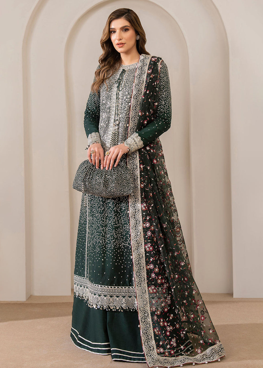 Buy Now Embroidered Raw Silk Wedding Formals '24 by Jazmin | UR-7014 Online at Empress Online in USA, UK, Canada & Worldwide at Empress Clothing. 
