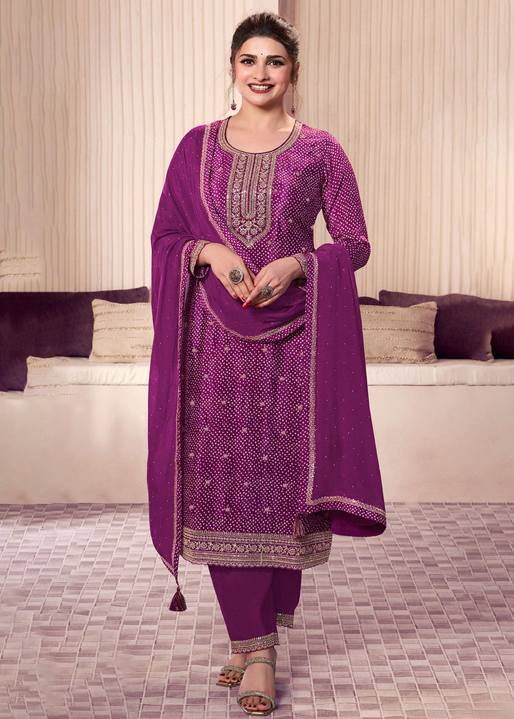 Buy Now Purple Digital Printed & Embroidered Eid Wear Salwar Suit Online in USA, UK, Canada, Germany, Italy & Worldwide at Empress Clothing.