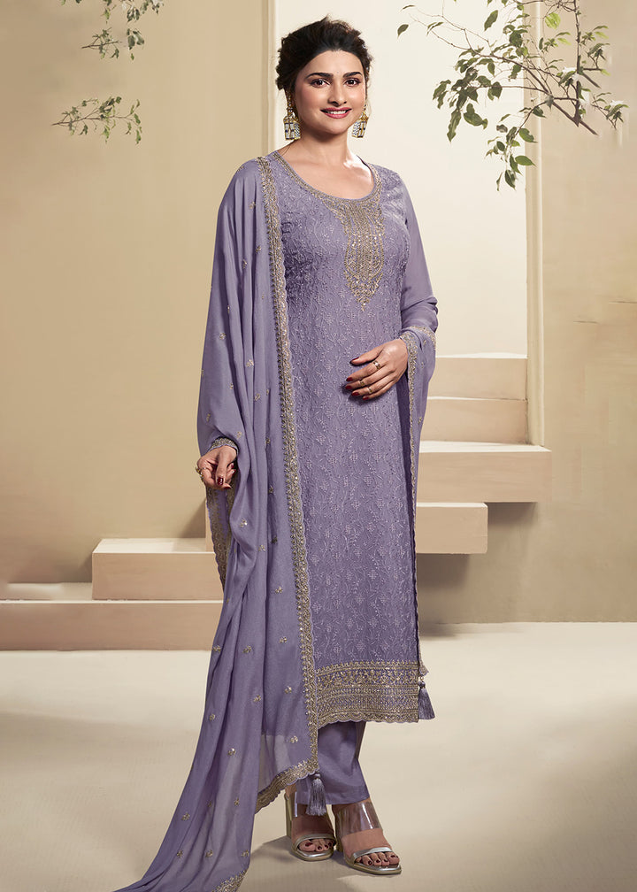 Buy Now Purple Schiffli Embroidered Organza Salwar Suit Online in USA, UK, Canada, Germany, Australia & Worldwide at Empress Clothing.