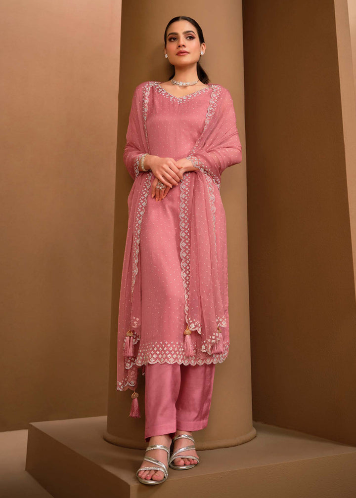 Buy Now Gorgeous Pink Swarovski Embellished Festive Salwar Suit Online in USA, UK, Canada, Germany, UAE & Worldwide at Empress Clothing. 