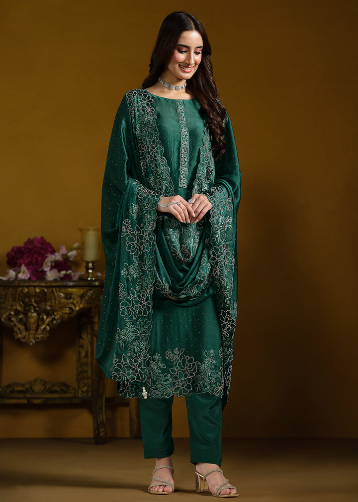 Buy Now Fabulous Green Georgette Festive Pant Salwar Suit Online in USA, UK, Canada, Germany, UAE & Worldwide at Empress Clothing. 