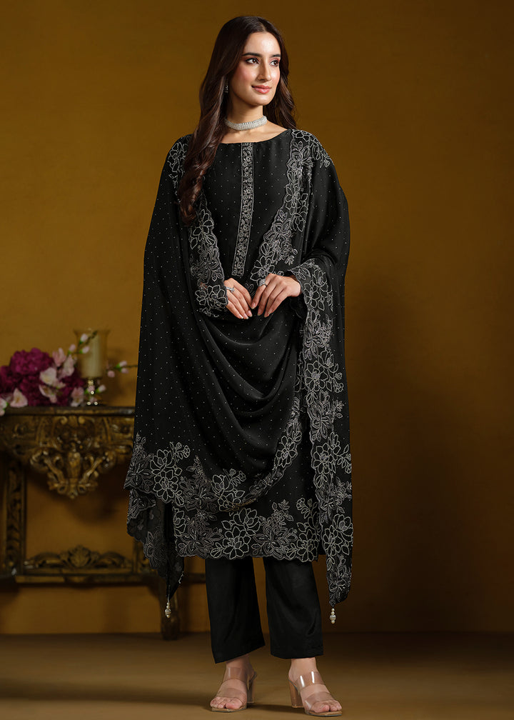 Buy Now Fabulous Black Georgette Festive Pant Salwar Suit Online in USA, UK, Canada, Germany, UAE & Worldwide at Empress Clothing. 