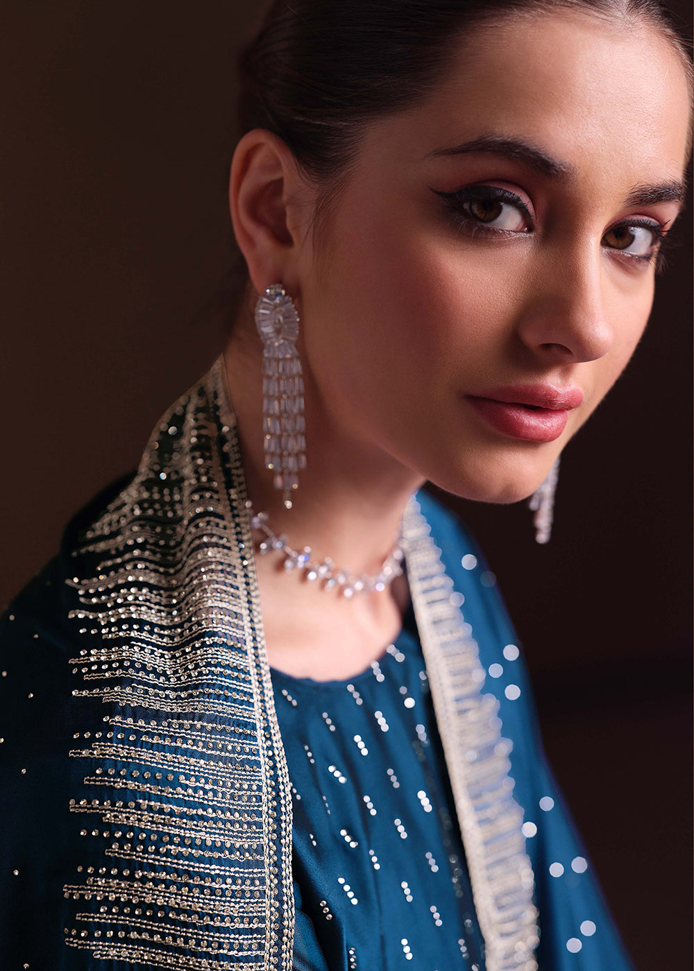 Buy Now Blue Two Tone Cottonic Georgette Festive Salwar Suit Online in USA, UK, Canada, Germany, Italy, France, Austria, UAE & Worldwide at Empress Clothing.