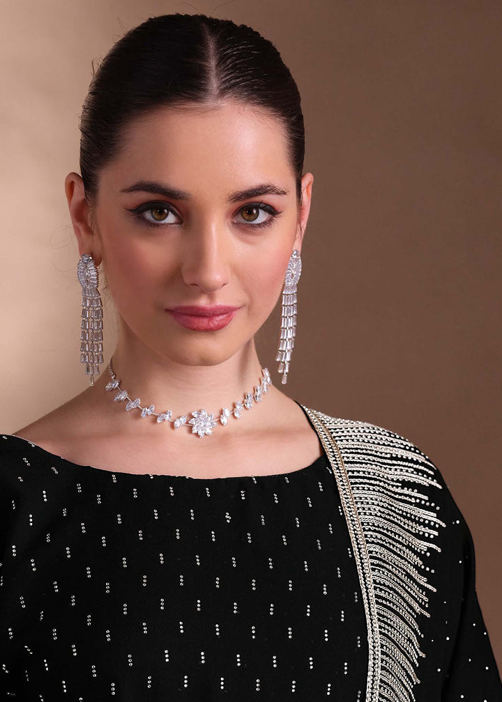 Buy Now Black Two Tone Cottonic Georgette Festive Salwar Suit Online in USA, UK, Canada, Germany, Italy, France, Austria, UAE & Worldwide at Empress Clothing.