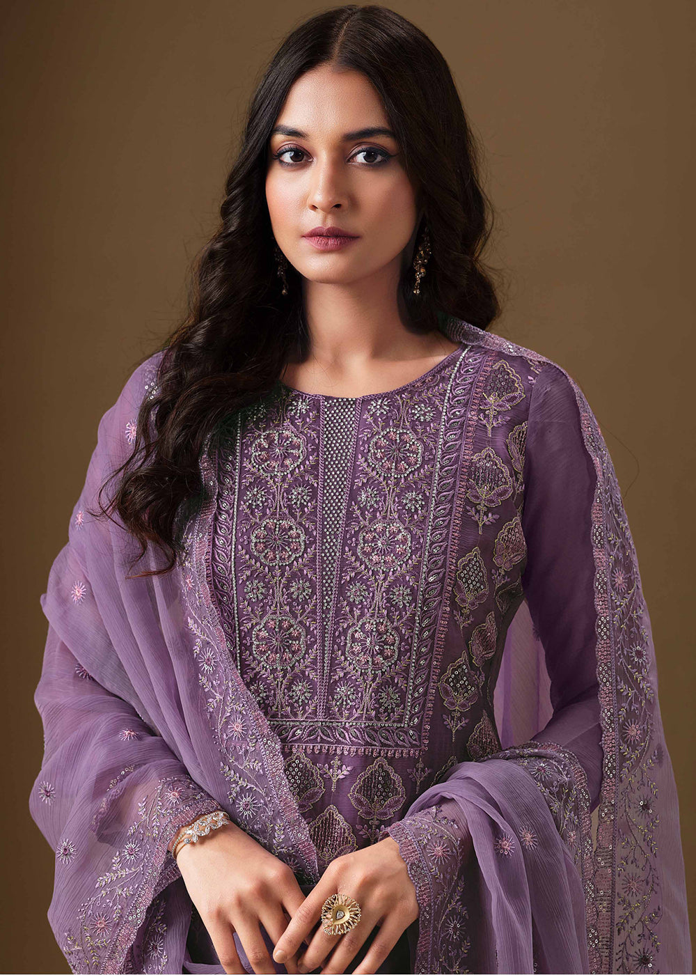 Buy Now Purple Lucknowi & Zarkan Embroidered Festive Salwar Suit Online in USA, UK, Canada, Germany, Italy, France, Austria, UAE & Worldwide at Empress Clothing