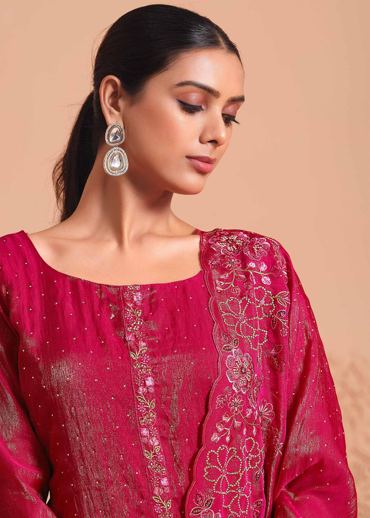 Buy Now Pant Style Embroidered Pink Festive Wear Salwar Suit Online in USA, UK, Canada, Germany, Italy, France, Austria, UAE & Worldwide at Empress Clothing.