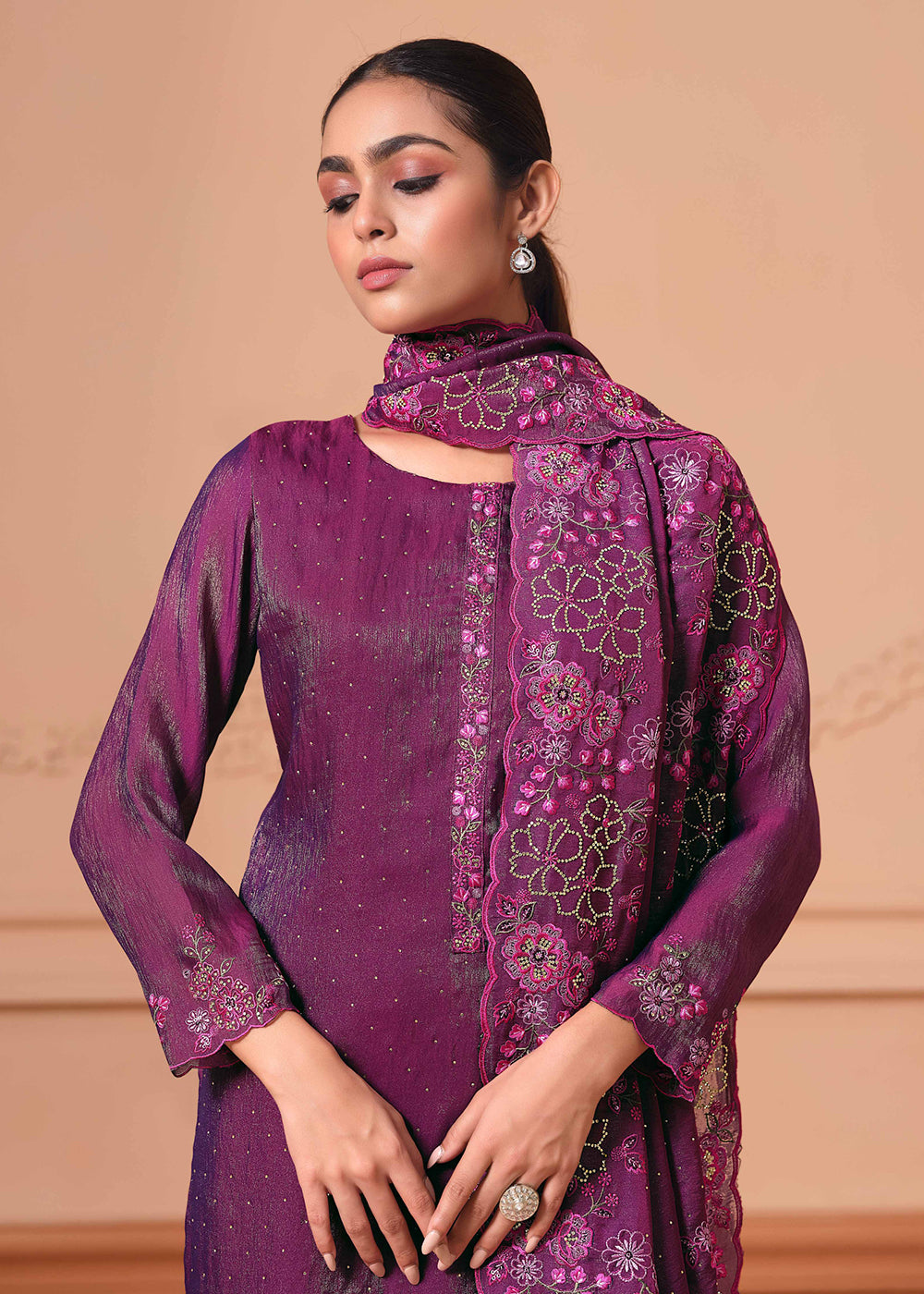 Buy Now Pant Style Embroidered Purple Festive Wear Salwar Suit Online in USA, UK, Canada, Germany, Italy, France, Austria, UAE & Worldwide at Empress Clothing.