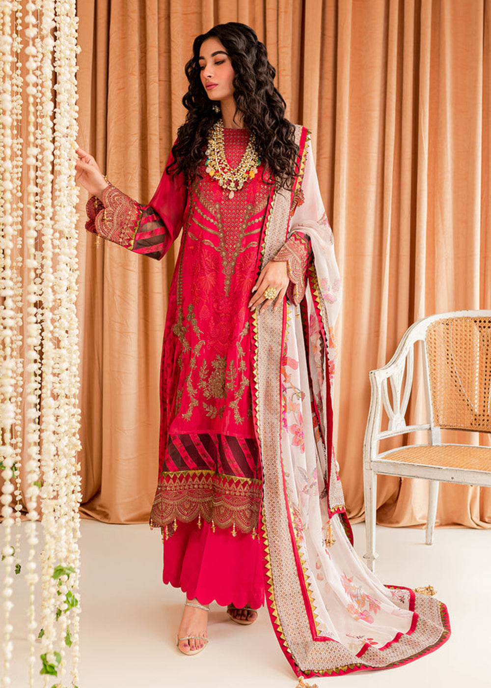 Buy Now Red Chiffon Suit - Vasal Formals ’23 By Charizma | VSL-03 Online in USA, UK, Canada & Worldwide at Empress Clothing.
