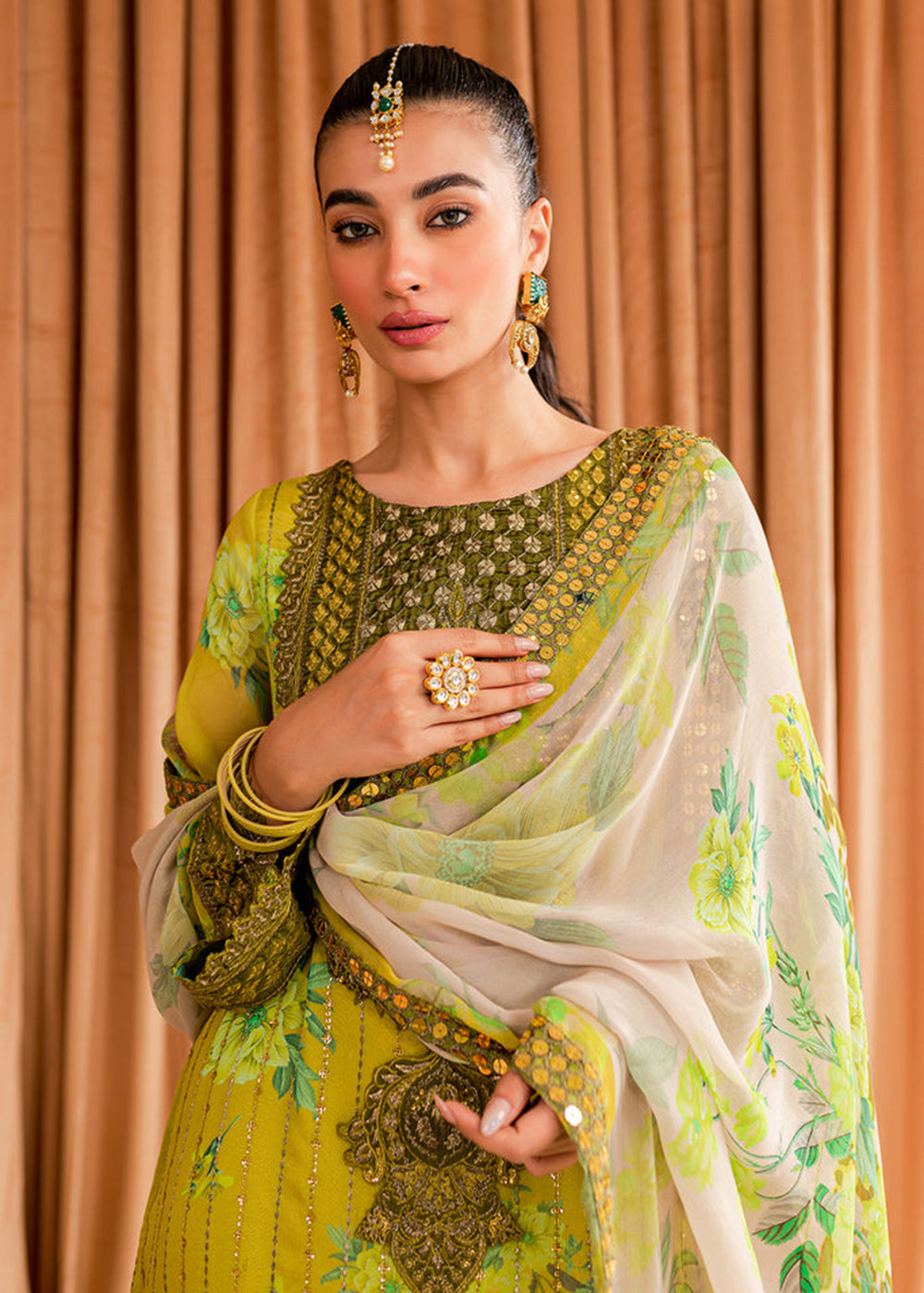 Buy Now Green Chiffon Suit - Vasal Formals ’23 By Charizma | VSL-07 Online in USA, UK, Canada & Worldwide at Empress Clothing. 