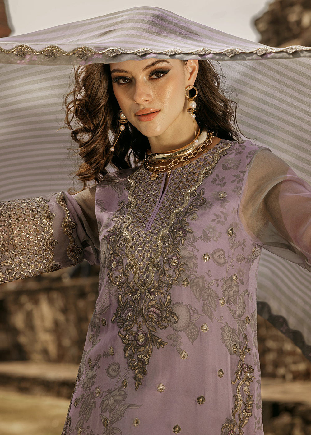 Buy Now Vasal Luxury Chiffon Limited Edition '25 By Charizma | VSL25-04 Online in USA, UK, Canada, Italy, France, Norway, UAE & Worldwide at Empress Clothing.