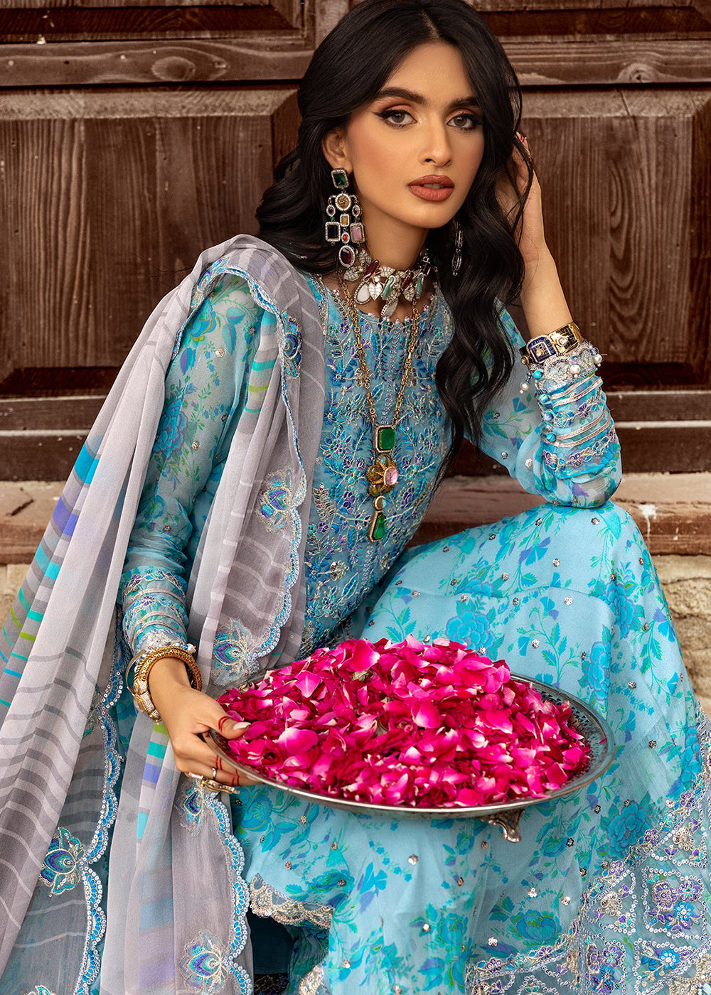 Buy Now Vasal Luxury Chiffon Collection 25 by Charizma | VSL25-10 Online in US, UK, Canada, Germany, Italy, Austria, France, UAE & Worldwide at Empress Clothing