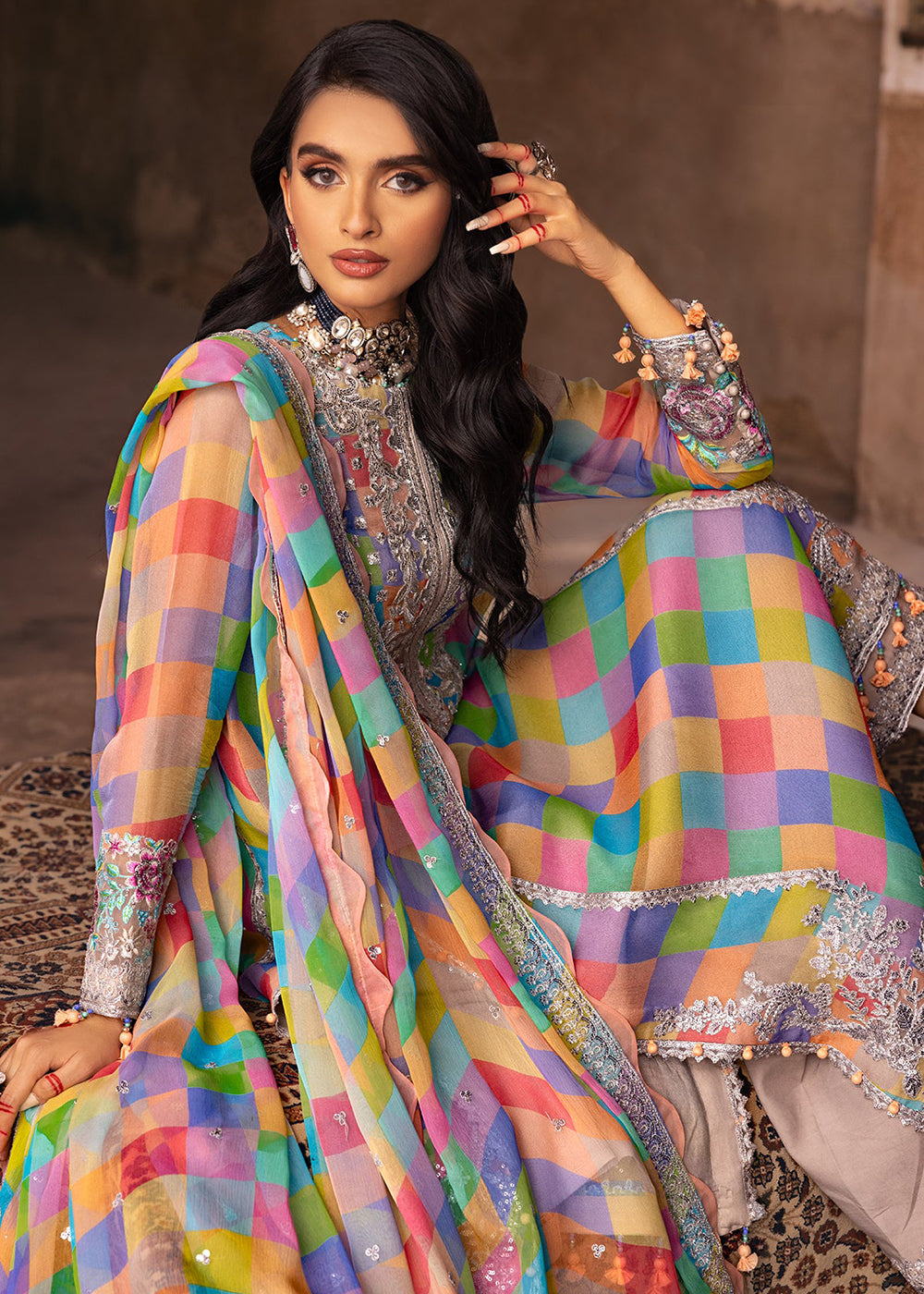 Buy Now Vasal Luxury Chiffon Collection 25 by Charizma | VSL25-14 Online in US, UK, Canada, Germany, Italy, Austria, France, UAE & Worldwide at Empress Clothing