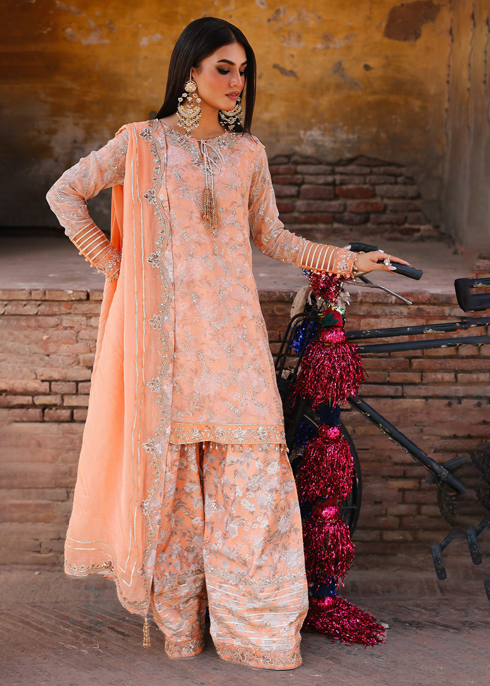 pakistani heavy party dresses Grey Embroidered Net Maxi Gown: Pakistani Wedding Outfit, Indian Guest Party Wear Dress