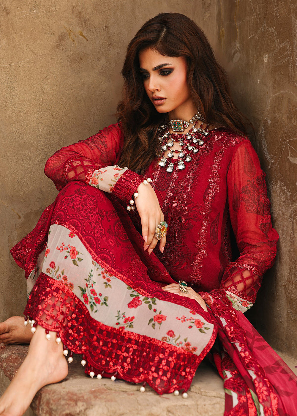 Buy Now Vasal Luxury Chiffon Collection '25 by Charizma | VSL5-25 Online in USA, UK, Canada, France, Italy, Germany, Spain, UAE & Worldwide at Empress Clothing.