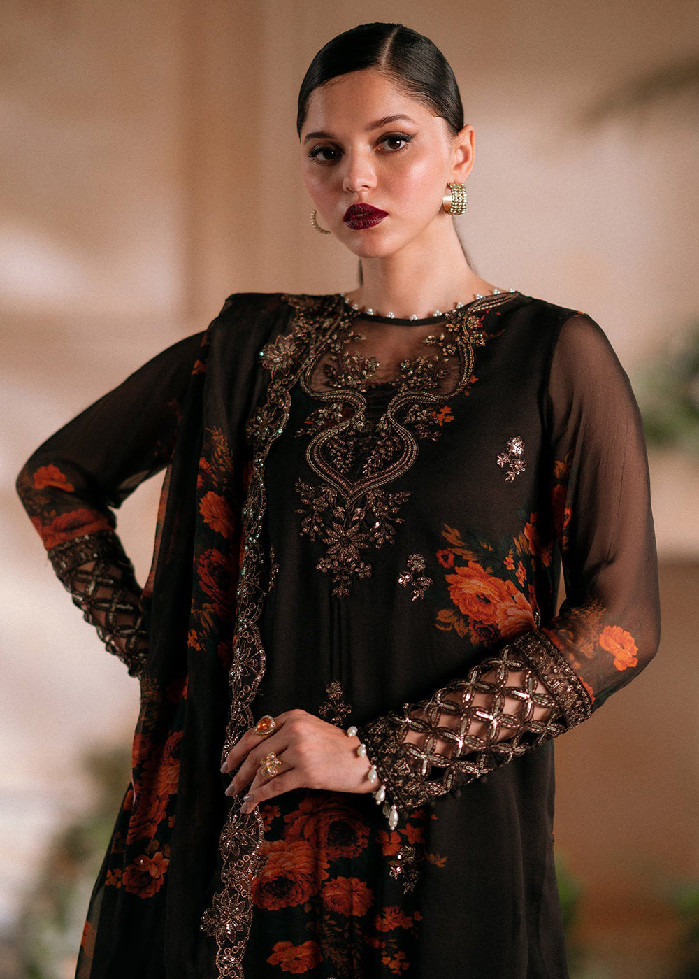 Buy Now Vasal Luxury Chiffon Collection '24 by Charizma | VSL5-04 Online at Empress Online in USA, UK, Canada & Worldwide at Empress Clothing. 