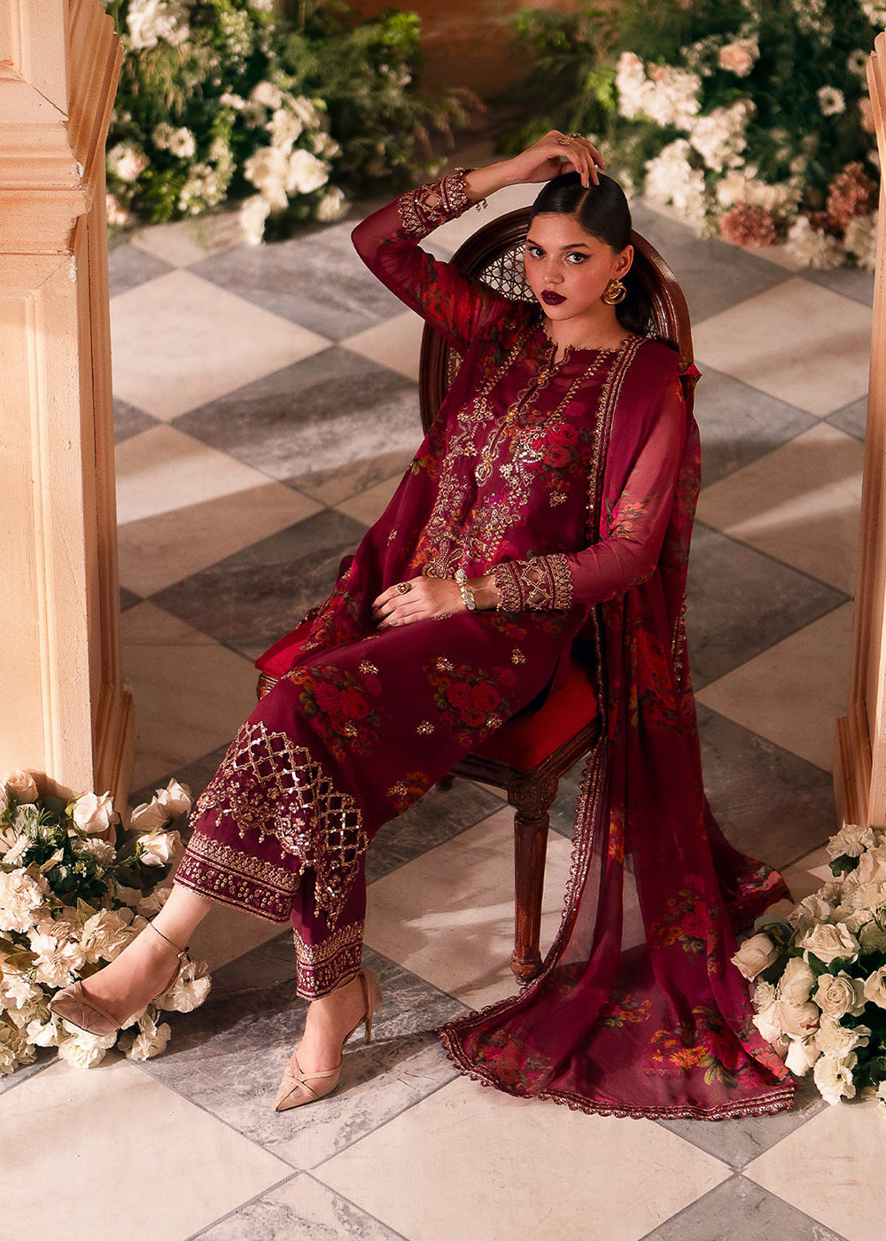 Buy Now Vasal Luxury Chiffon Collection '24 by Charizma | VSL5-08 Online at Empress Online in USA, UK, Canada & Worldwide at Empress Clothing.