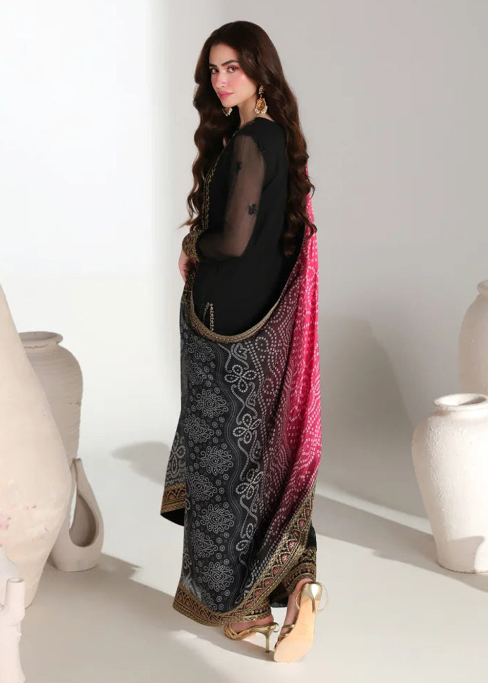 Buy Ensembles Embroidered Festive Chiffon &