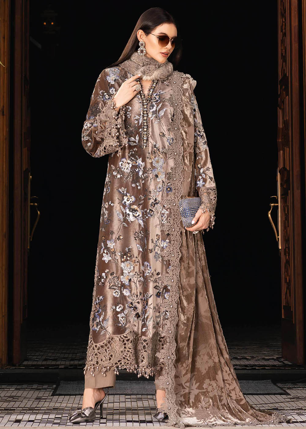 Buy Now Winter Luxe '25 by Maria B | WL-1303 Online in USA, UK, Canada, France, Italy, Germany, Sweden, Greece, Netherlands, Belgium & Worldwide at Empress.