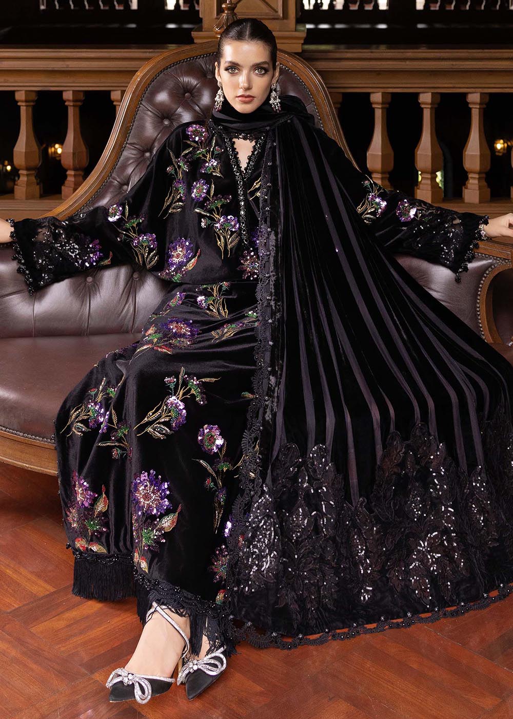 Buy Now Winter Luxe '25 by Maria B | WL-1306 Online in USA, UK, Canada, France, Italy, Germany, Sweden, Greece, Netherlands, Belgium & Worldwide at Empress.