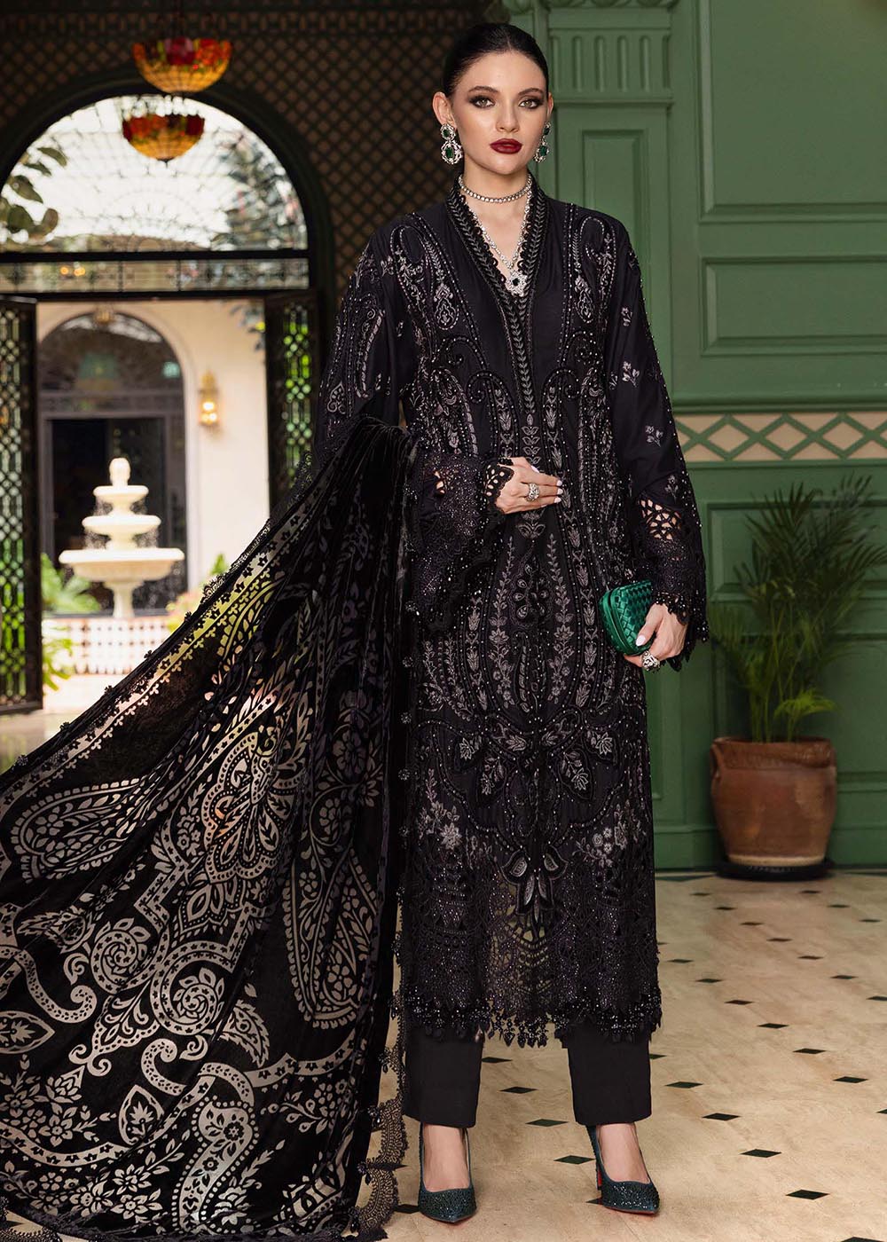 Buy Now Winter Luxe '25 by Maria B | WL-1307 Online in USA, UK, Canada, France, Italy, Germany, Sweden, Greece, Netherlands, Belgium & Worldwide at Empress.