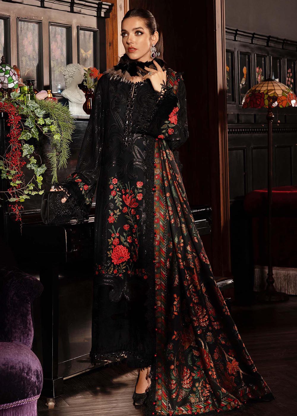 Buy Now Winter Luxe '25 by Maria B | WL-1309 Online in USA, UK, Canada, France, Italy, Germany, Sweden, Greece, Netherlands, Belgium & Worldwide at Empress.