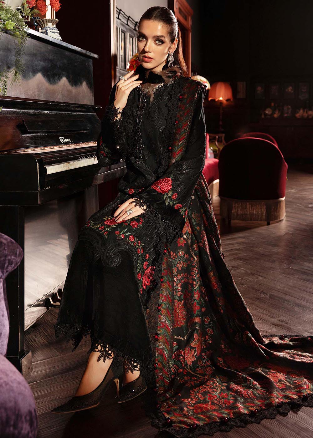 Buy Now Winter Luxe '25 by Maria B | WL-1309 Online in USA, UK, Canada, France, Italy, Germany, Sweden, Greece, Netherlands, Belgium & Worldwide at Empress.