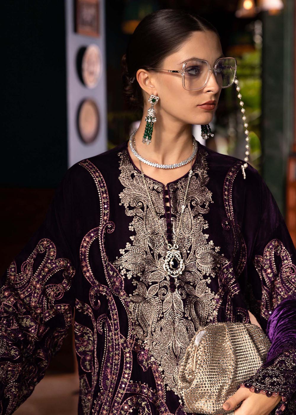 Buy Now Winter Luxe '25 by Maria B | WL-1311 Online in USA, UK, Canada, France, Italy, Germany, Sweden, Greece, Netherlands, Belgium & Worldwide at Empress.