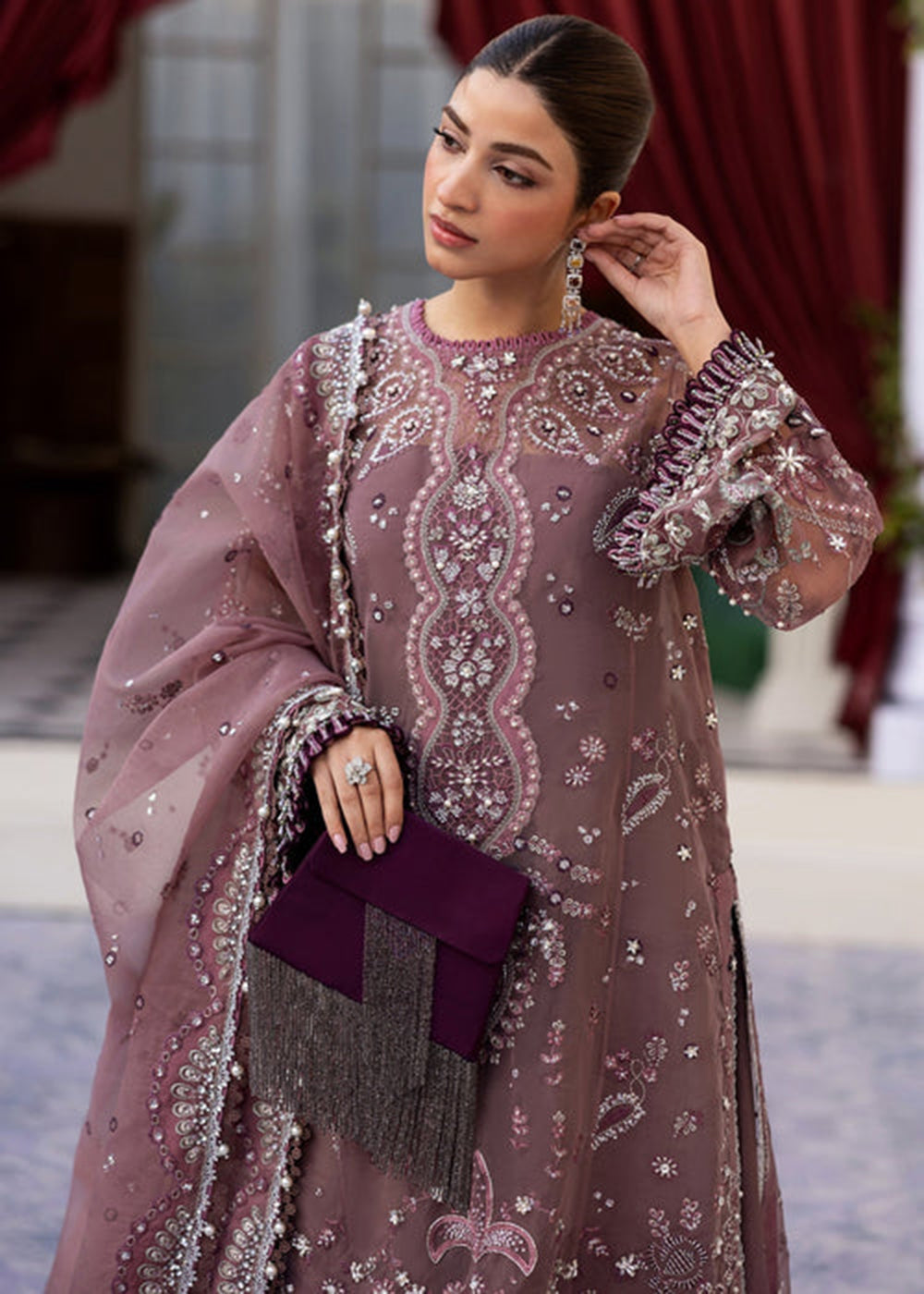 Buy Now Siraa Luxury Formals '25 by Sadaf Fawad Khan | Wistful Mauve Online in USA, UK, Canada, France, Italy, Germany, Sweden, Greece & Worldwide at Empress.