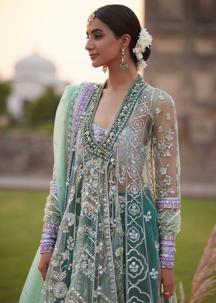 Buy Now Gossamer Wedding Formals 25 by Zaha | ZARQAH-E-PISTACHIO (ZC25-03) Online in US, UK, Canada, Italy, Germany, Sweden, Greece, UAE & Worldwide at Empress.