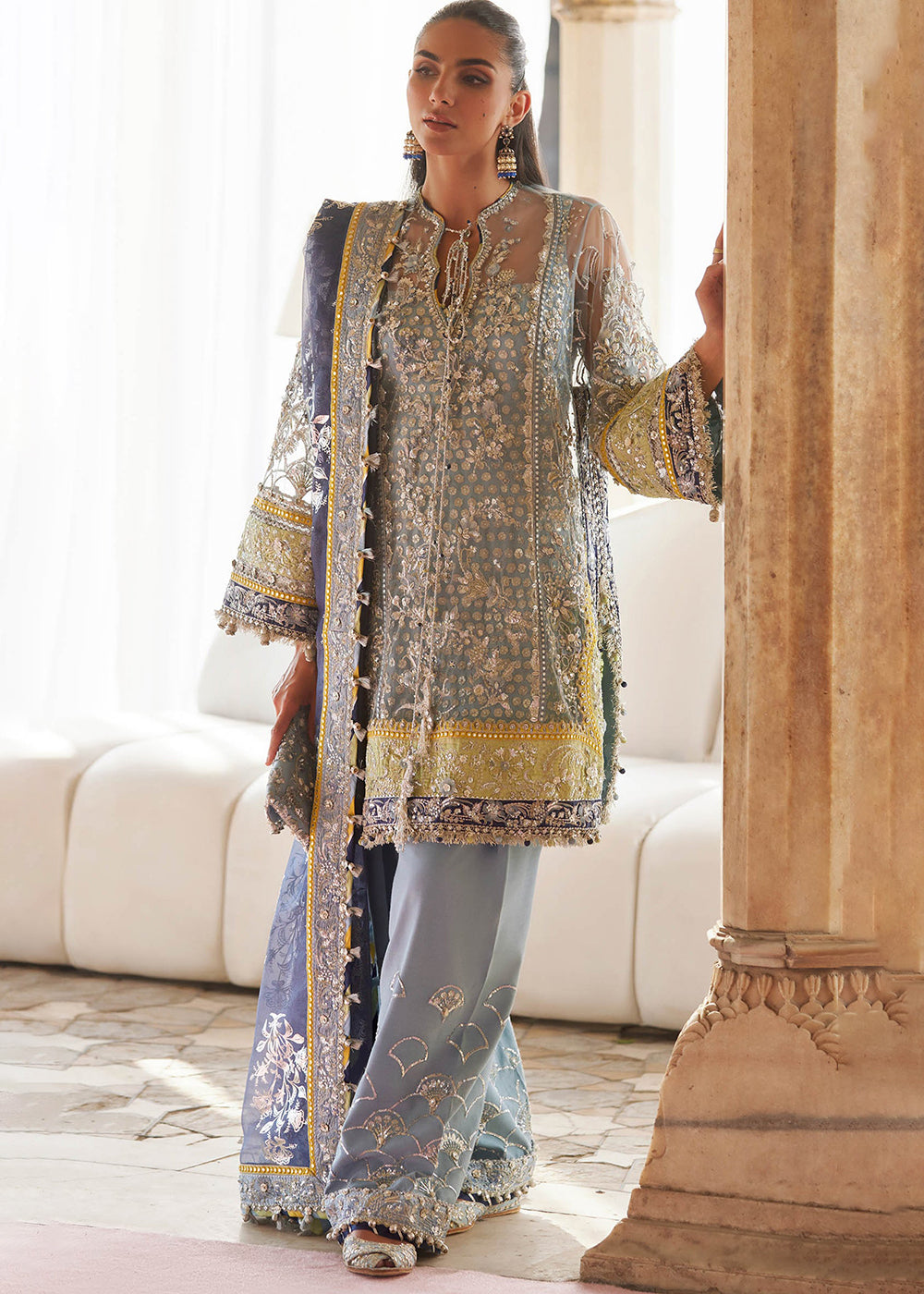 Buy Now Gossamer Wedding Formals 25 by Zaha | NILOFAR-E-SHAAM (ZC25-04) Online in US, UK, Canada, Italy, Germany, Sweden, Greece, UAE & Worldwide at Empress.