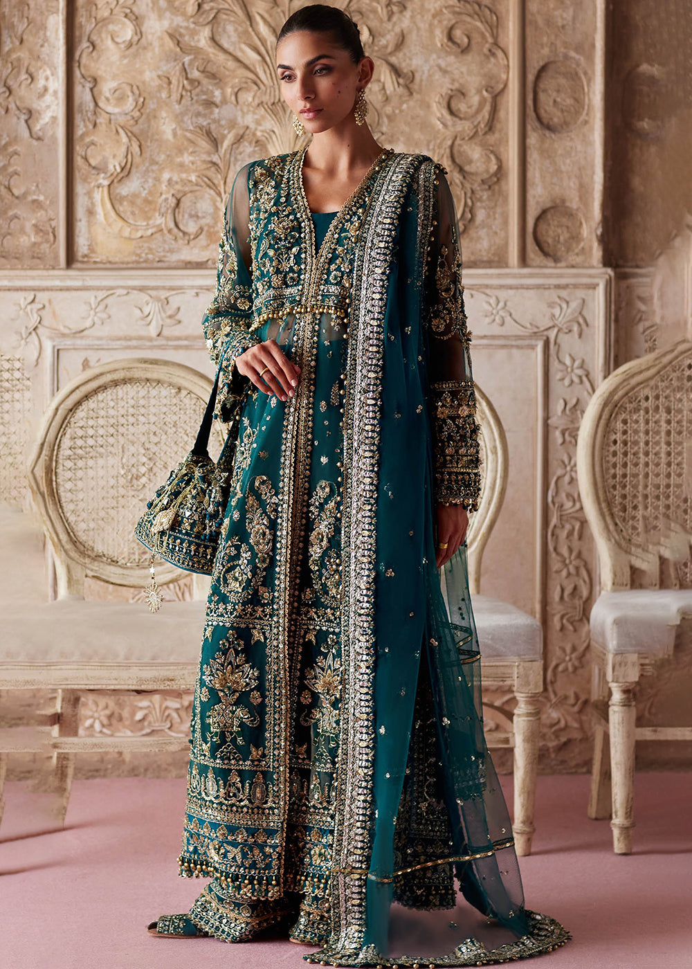 Buy Now Gossamer Wedding Formals 25 by Zaha | AYLIN-E-JADE (ZC25-05) Online in US, UK, Canada, Italy, Germany, Sweden, Greece, UAE & Worldwide at Empress.