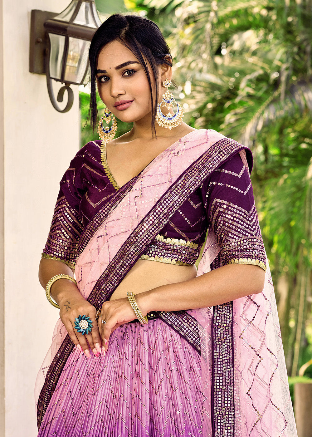 Buy Now Fabulous Purple Chinnon Embroidered Function Lehenga Choli Online in USA, UK, Canada & Worldwide at Empress Clothing. 