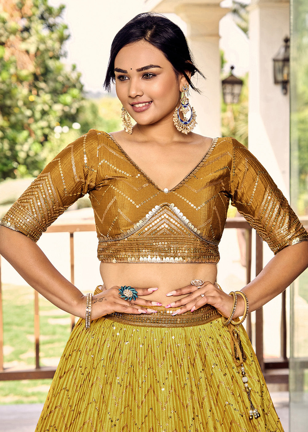 Top Lehenga Choli Yellow Skirt Top For Haldi Designer Crop Top