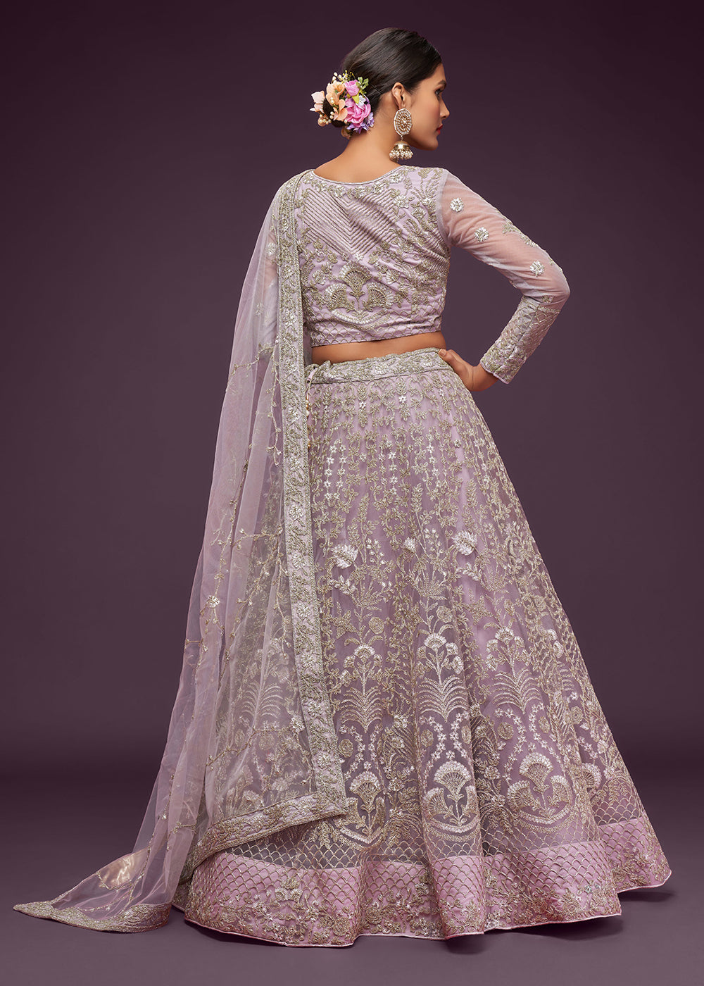 Buy Royal Golden Embroidered Bridal Lehenga | Q by Sonia