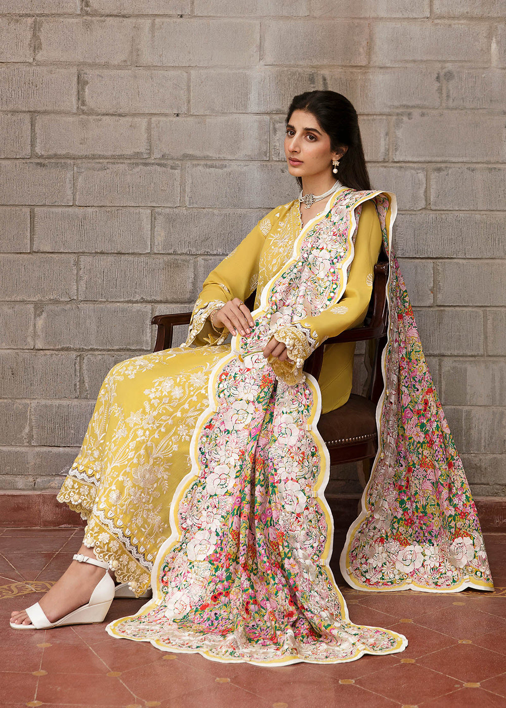 Buy Now Yellow Luxury Lawn Suit | Zaha | Festive Lawn '23 | FERESHTEH - ZF23-01 Online in USA, UK, Canada & Worldwide at Empress Clothing.