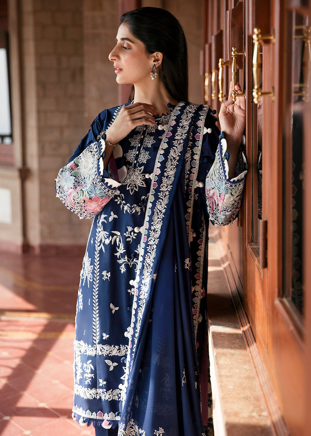 blue lawn dress designs Lsm Blue/Grey Lawn Suit