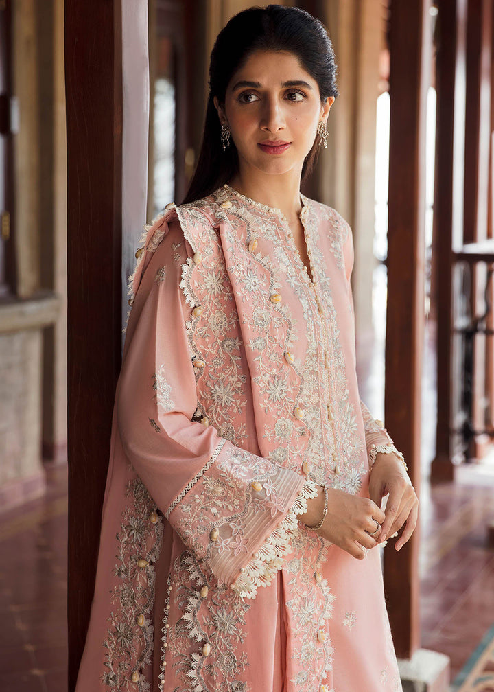 Buy Now Pink Peach Luxury Lawn Suit | Zaha | Festive Lawn '23 | ELA - ZF23-06 Online in USA, UK, Canada & Worldwide at Empress Clothing.