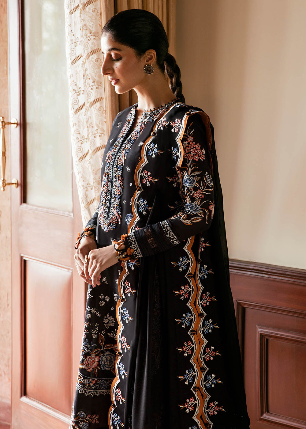 Buy Now Black Luxury Lawn Suit | Zaha | Festive Lawn '23 | IREM - ZF23-07 Online in USA, UK, Canada & Worldwide at Empress Clothing.