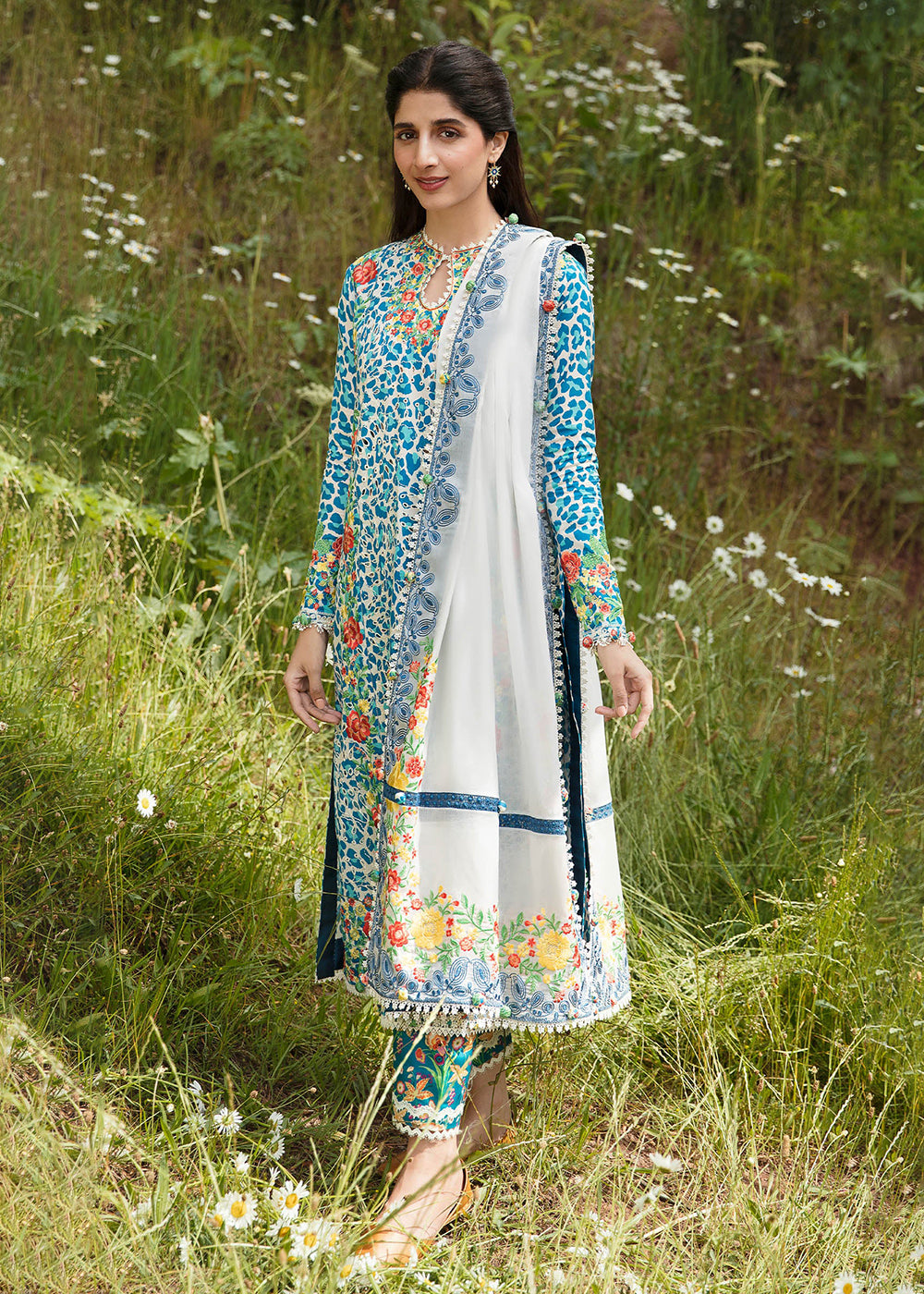 Buy Now Blue Luxury Lawn Suit | Zaha | Festive Lawn '23 | SELIN - ZF23-08 Online in USA, UK, Canada & Worldwide at Empress Clothing. 