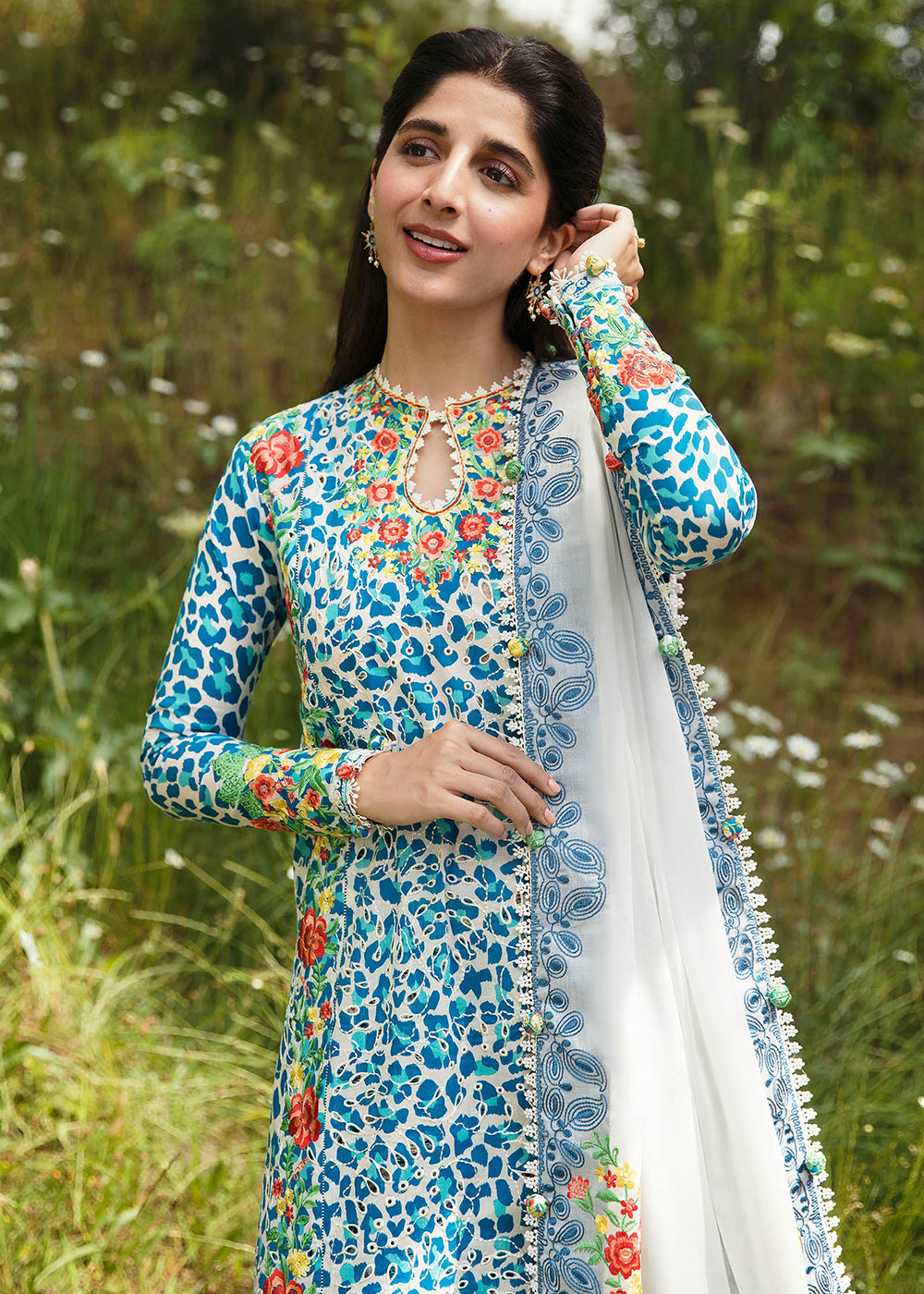 Buy Now Blue Luxury Lawn Suit | Zaha | Festive Lawn '23 | SELIN - ZF23-08 Online in USA, UK, Canada & Worldwide at Empress Clothing. 