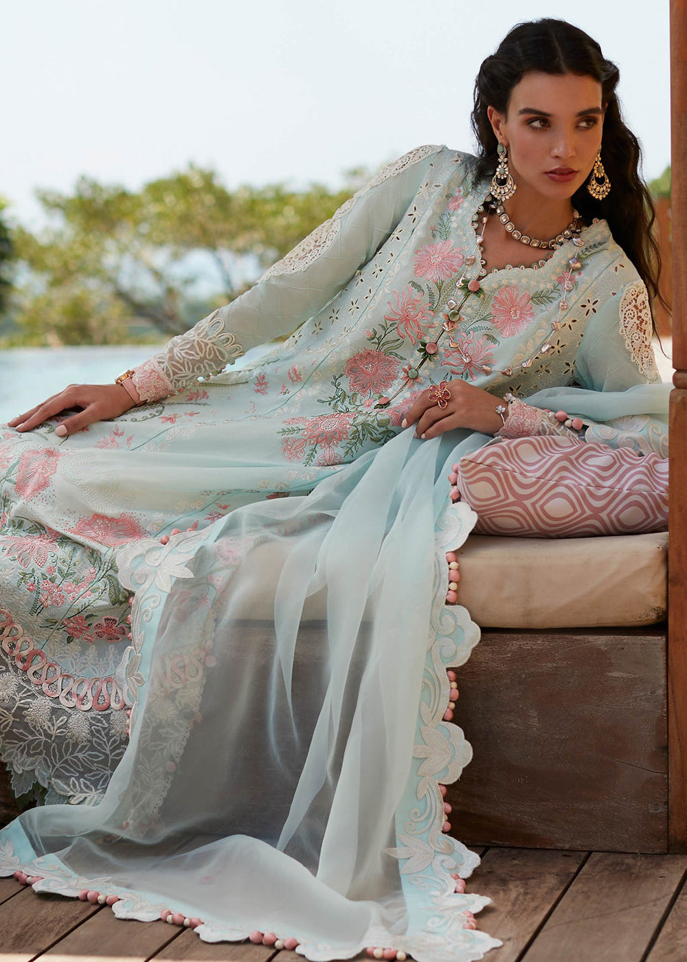 Buy Now Sky Blue Lawn Suit - Elan - Luxury Lawn '23 - ZIVA-EL23-03A Online in USA, UK, Canada & Worldwide at Empress Clothing. 
