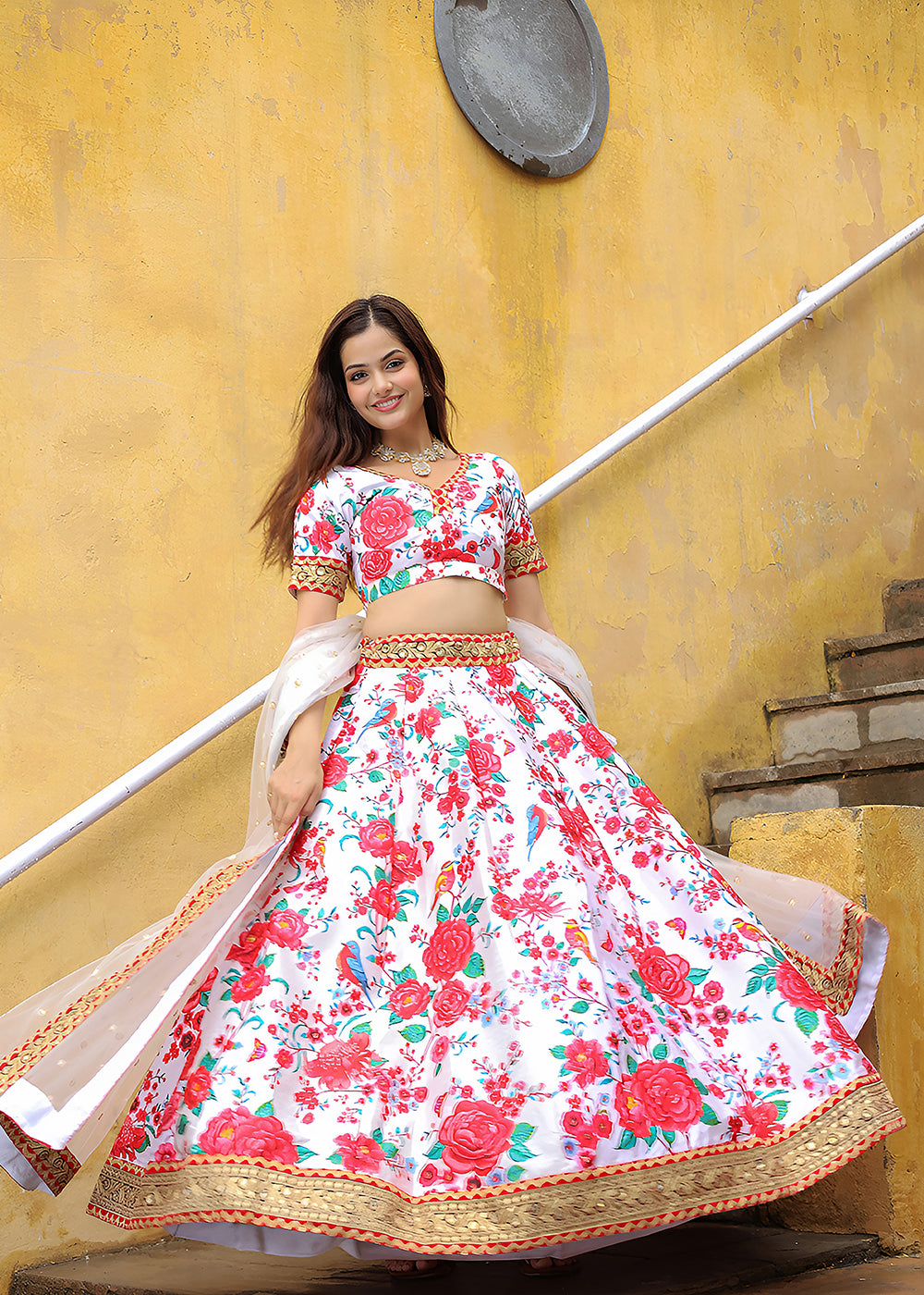 Buy Now Wedding Festive White Embroidered Trendy Lehenga Choli Online in USA, UK, Canada, France, Italy, Germany, Austria, UAE, Qatar & Worldwide at Empress.